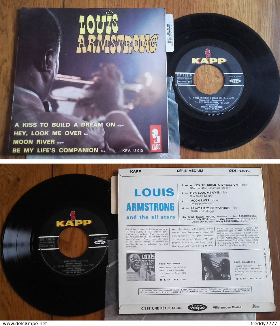 RARE French EP 45t RPM BIEM (7") LOUIS ARMSTRONG (Lang, 1964) - Jazz