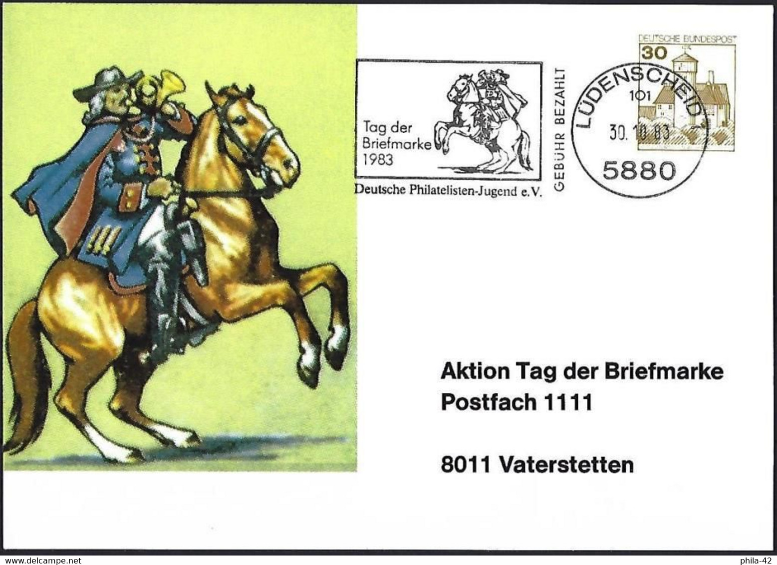 Germany FRG 1983 - Postal Stationary : Stamp Day - Ludwigstein Castle, Werra Valley - Cartes Postales Privées - Oblitérées