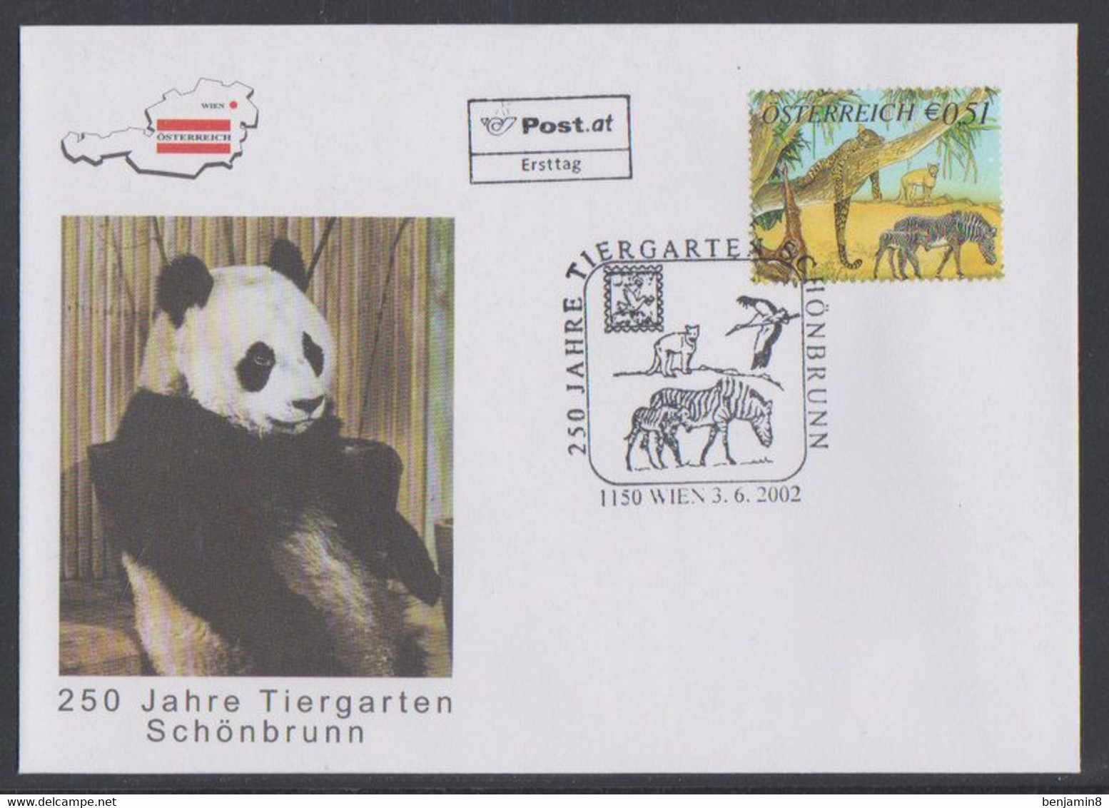 2002  FDC  Mi Nr: 2381 Marke Aus Block 16  250 Jahre Tiergarten Schönbrunn - FDC