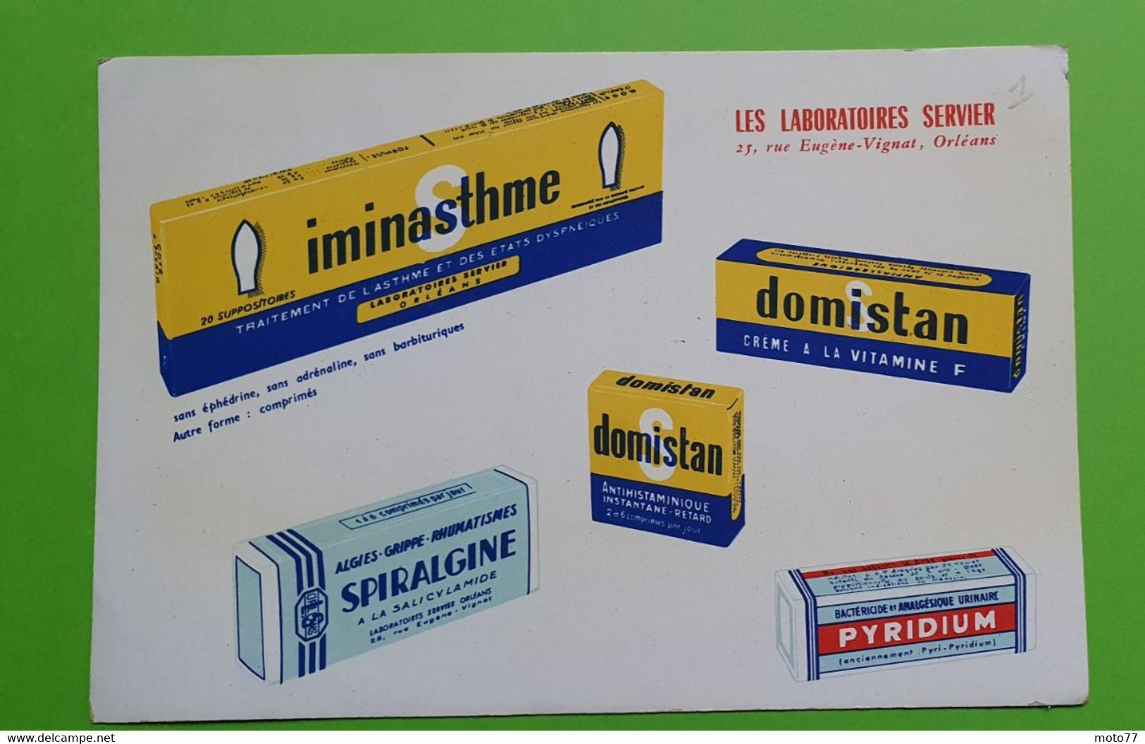 Buvard 515 - Laboratoire Servier - DOMISTAN - Etat D'usage : Voir Photos - 20x13.5 Cm Environ - Vers 1960 - Produits Pharmaceutiques