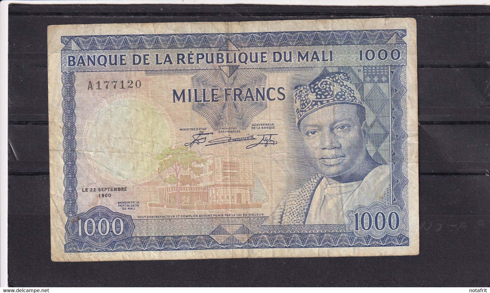 Mali 1000 Fr   2nd Issue  Fine - West African States