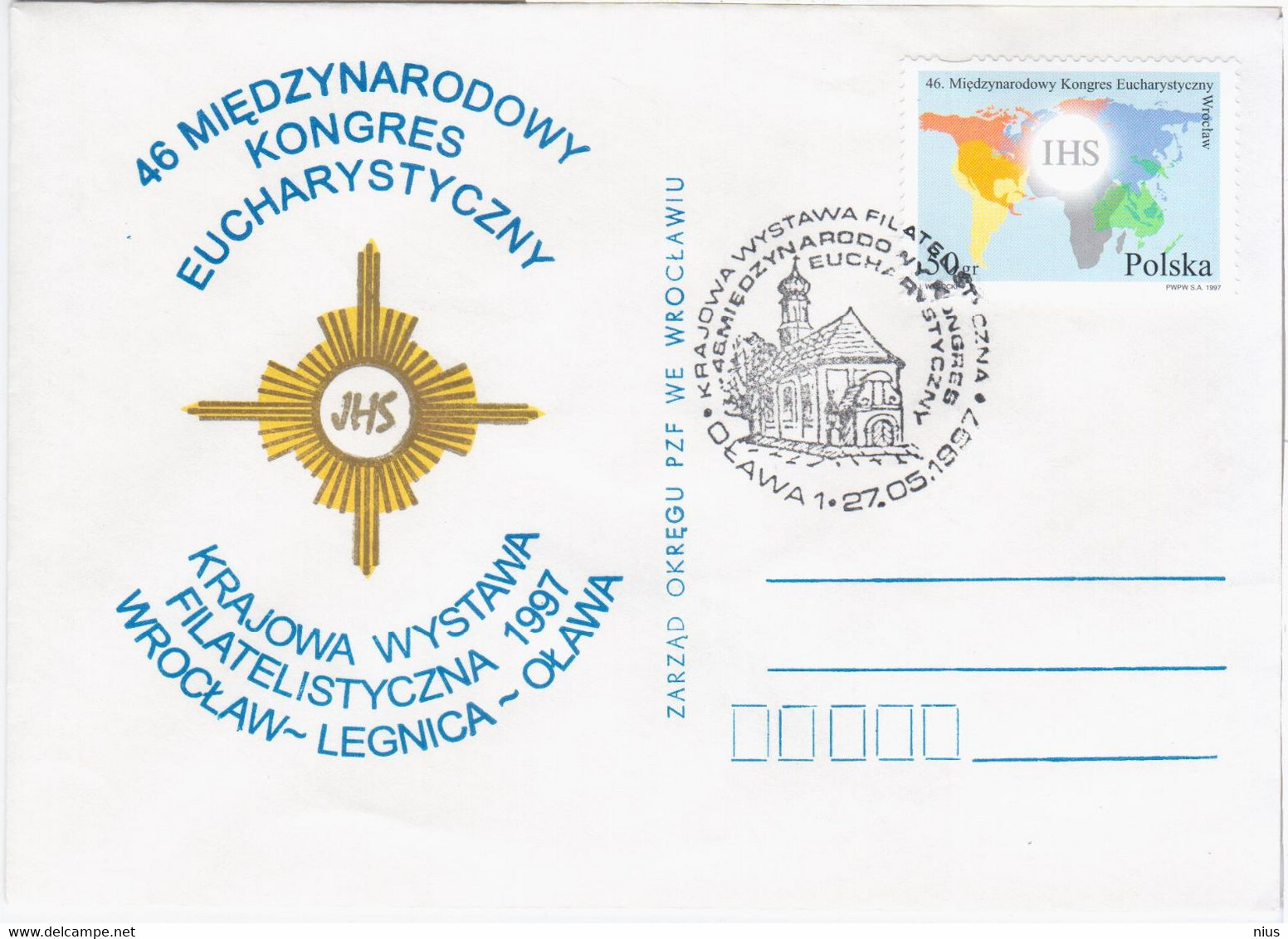 Poland Polska 1997 46th International Eucharistic Congress, Philatelic Exhibition, Wroclaw-Legnica-Olawa - Lettres & Documents