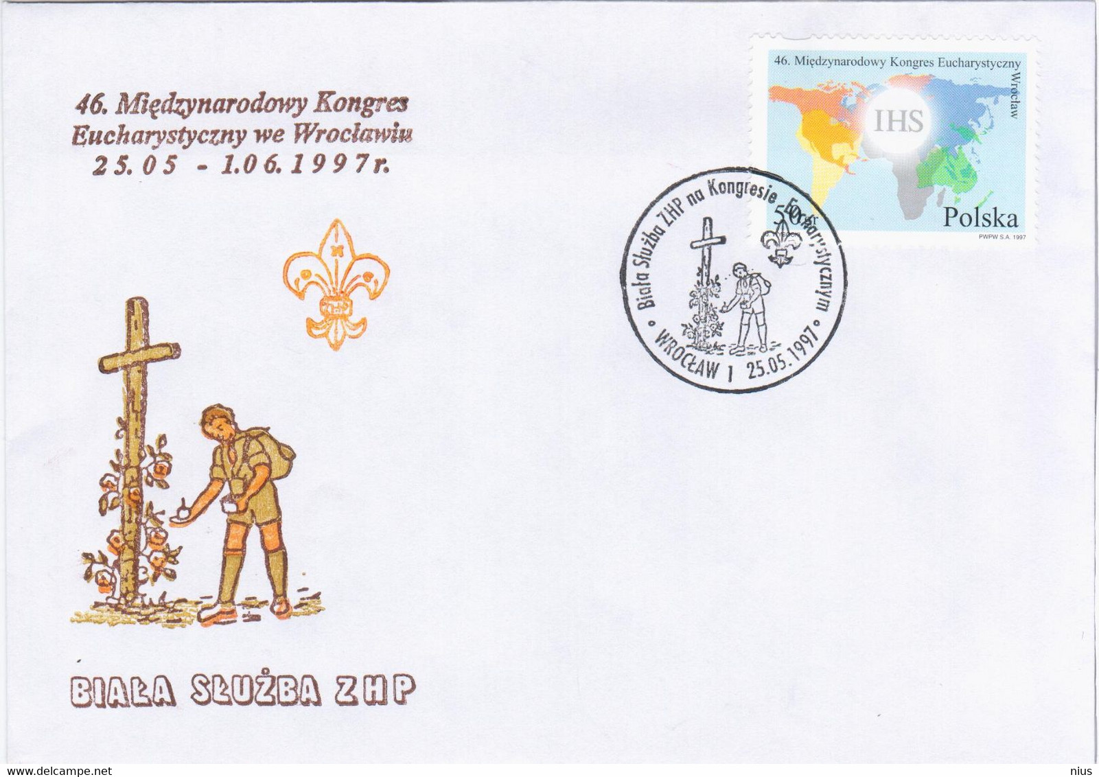 Poland Polska 1997 46th International Eucharistic Congress, Wroclaw, Scout Scouts - Covers & Documents