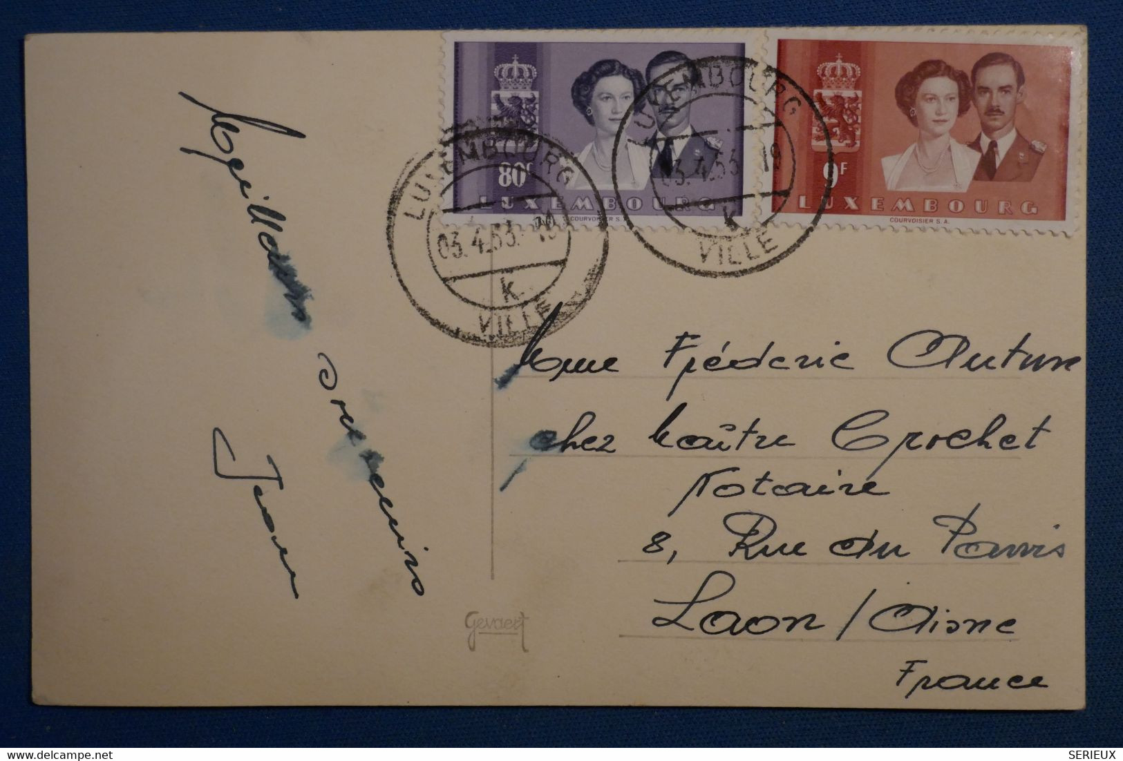 AJ17 LUXEMBOURG BELLE LETTRE  1953  ANVERS  POUR  LAON  FRANCE + ++ AFFRANCH. INTERESSANT - Covers & Documents