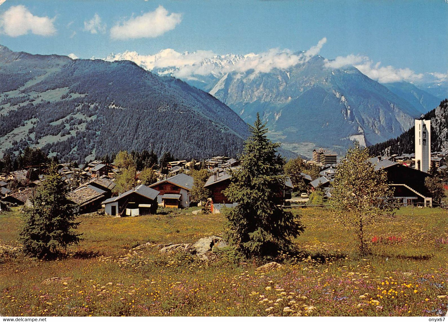 GF-VERBIER-Suisse-Schweiz-Svizzera-Valais-Le Village-Eglise-Massif Du Trient-Chalet-Flamme-GRAND FORMAT-10 X 15 Cms - Trient