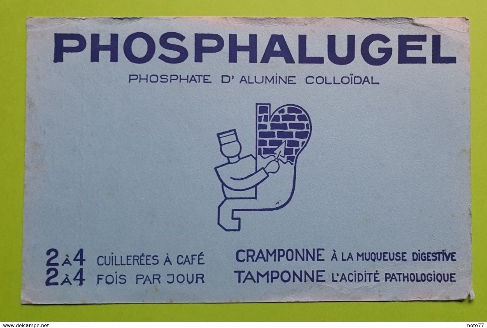 Buvard 526 - Laboratoire - PHOSPHALUGEL - Etat D'usage : Voir Photos - 21x13.5 Cm Environ - Vers 1950 - Produits Pharmaceutiques