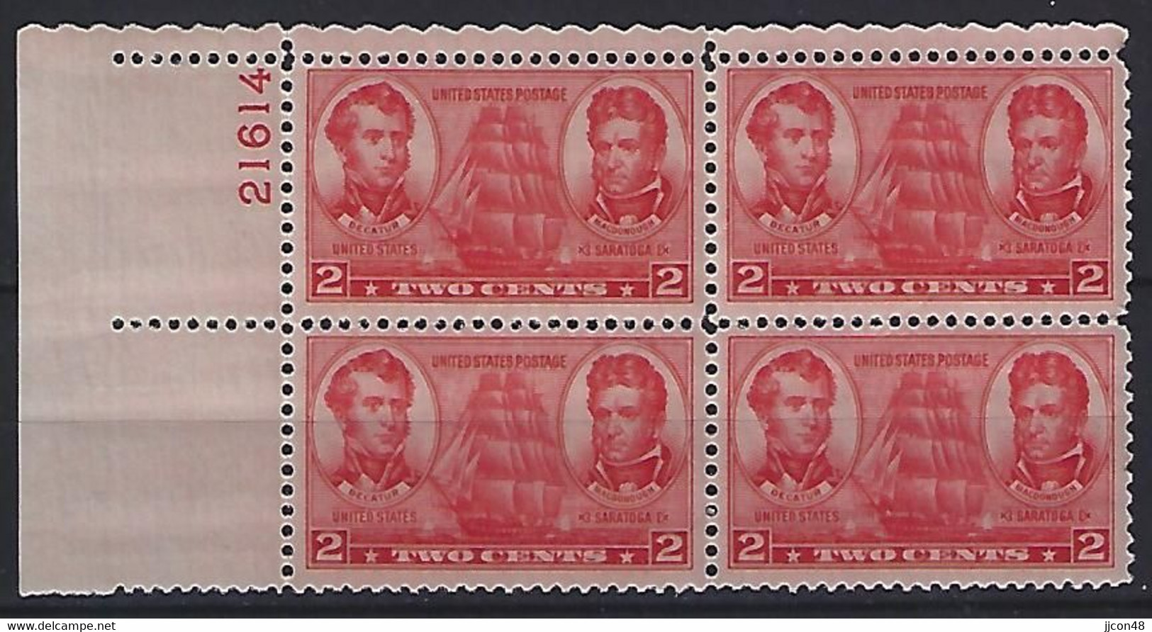 USA 1936  Army And Navy Heroes (**) MNH  Mi.396 - Plattennummern