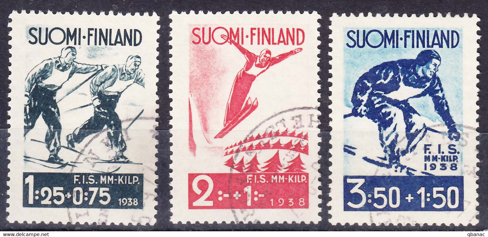 Finland 1938 Sport FIS Mi#208-210 Used - Oblitérés