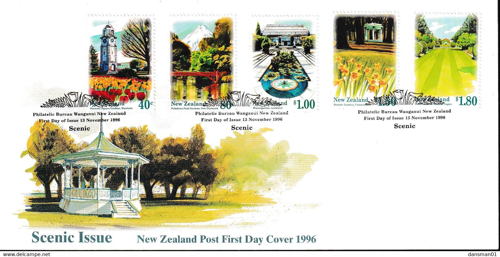 New Zealand 1996 Scenes Sc 1400-1404 FDC - Storia Postale