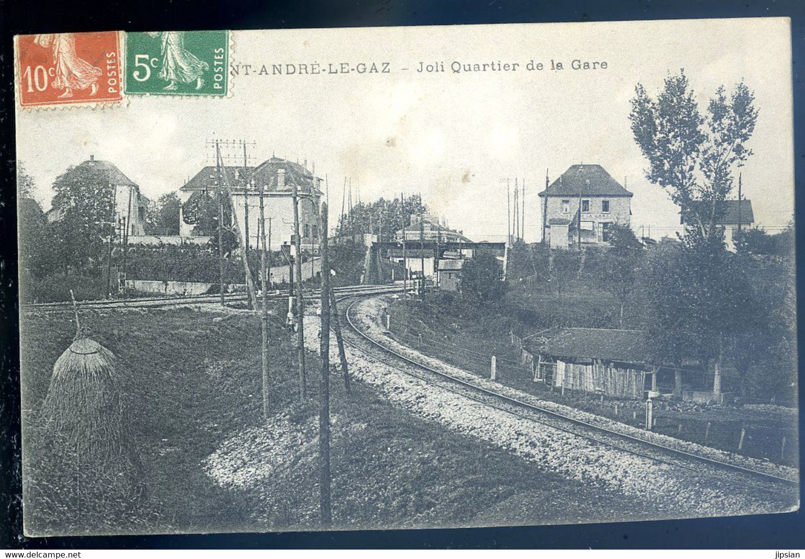 Cpa Du 38  Saint André Le Gaz -- Joli Quartier De La Gare        JA22-06 - Saint-André-le-Gaz