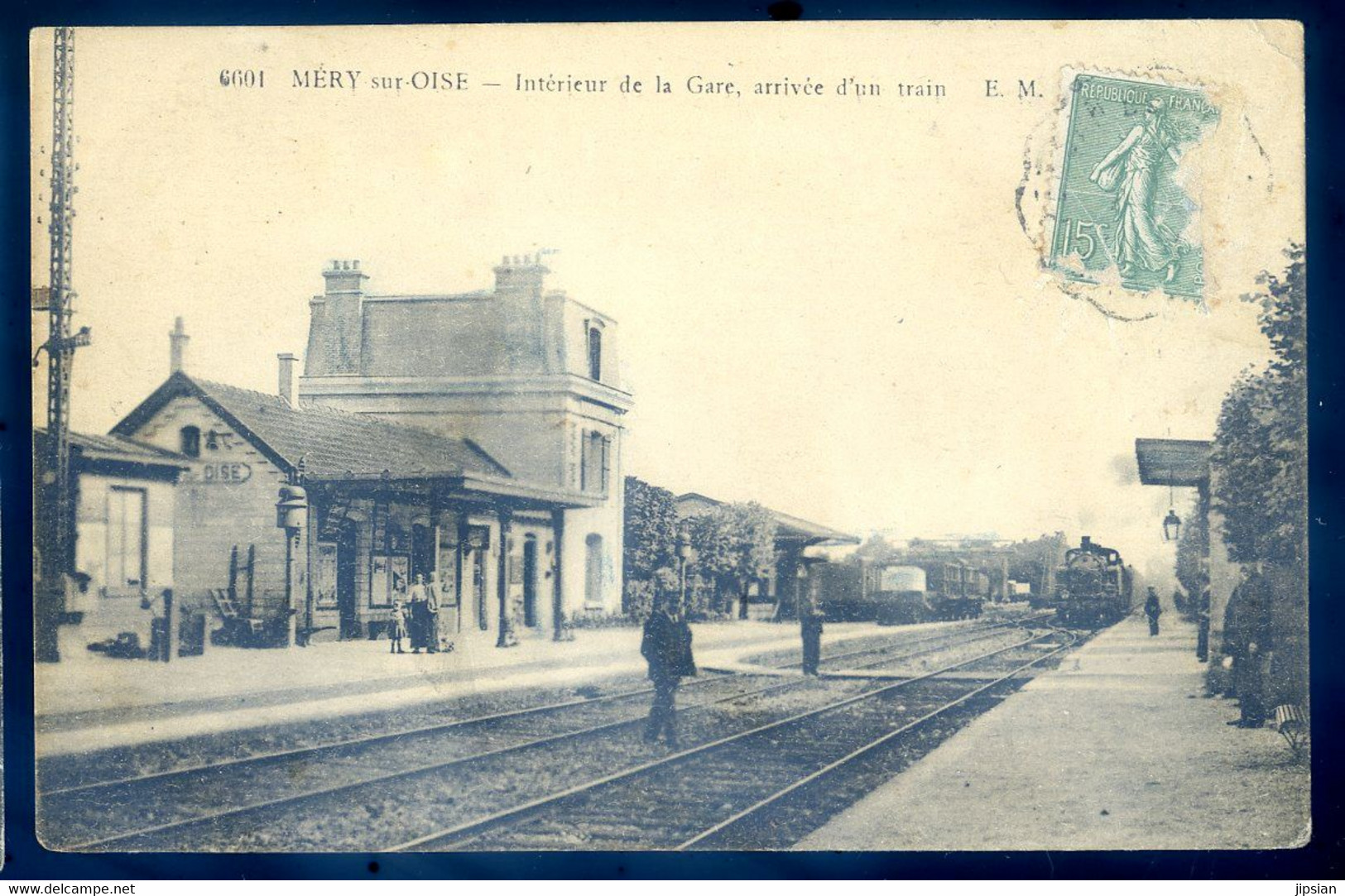Cpa Du 95  Méry Sur Oise Intérieur De La Gare , Arrivée D' Un Train     JA22-07 - Mery Sur Oise
