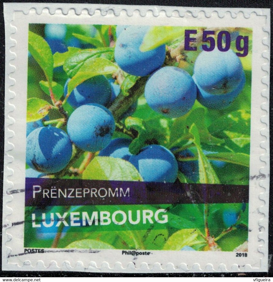 Luxembourg 2018 Oblitéré Used Variété De Prune Prënzepromm Y&T LU 2133 SU - Gebruikt