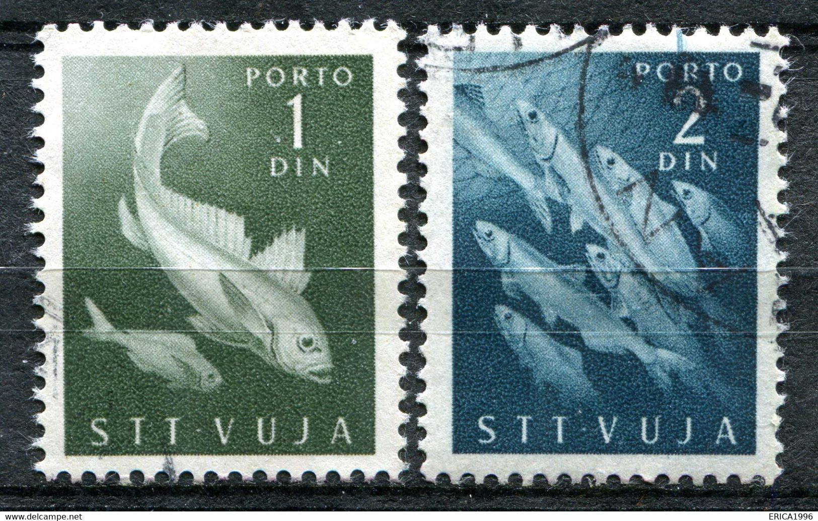 Z2917 ITALIA TRIESTE B 1950 Segnatasse, Sassone 7, 8, Usati, Valore Catalogo € 70, Ottime Condizioni - Segnatasse