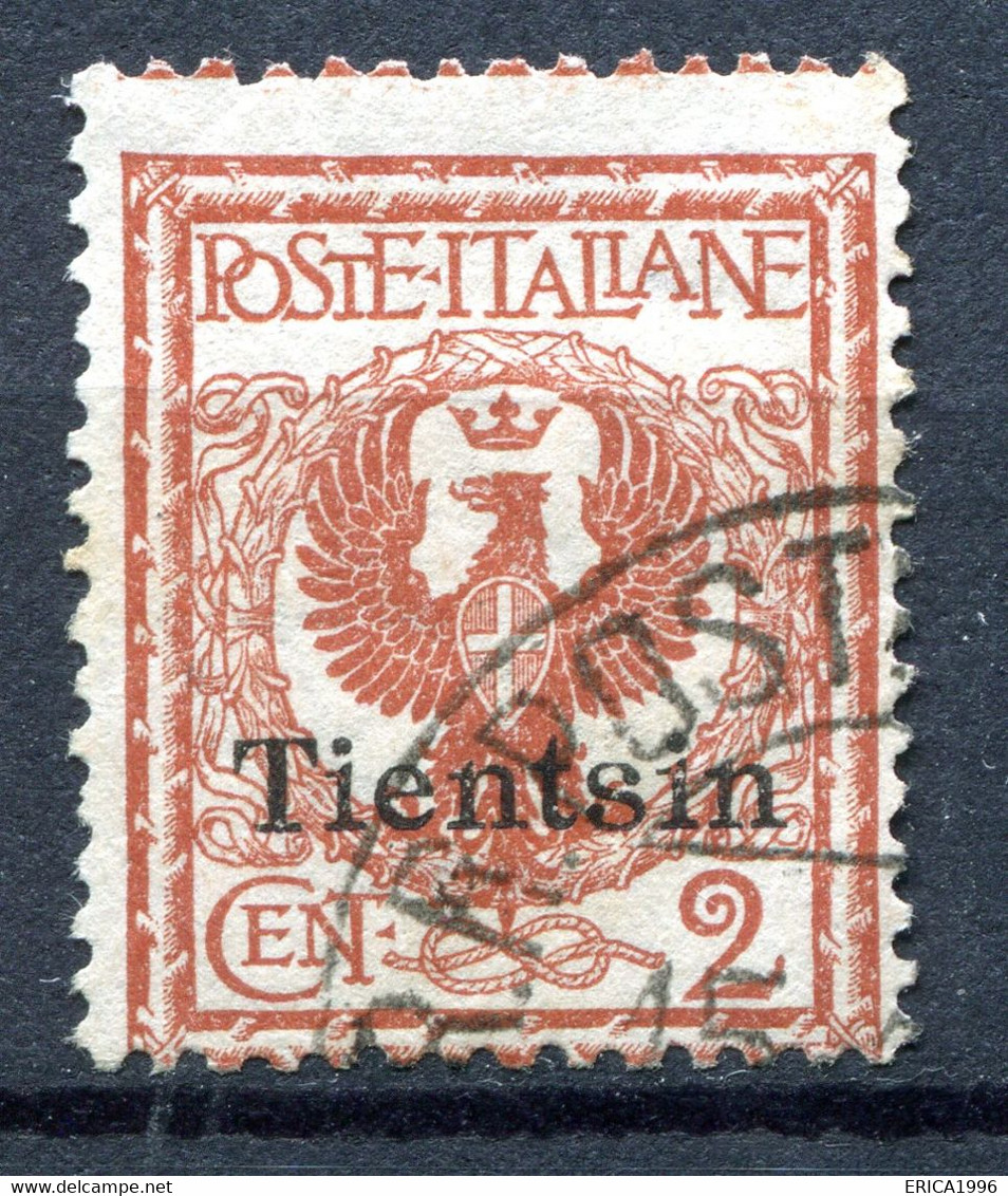 Z2980 ITALIA UFFICI ALL'ESTERO TIENTSIN 1917 Floreale 1 C. Usato, Sassone 4, Valore Catalogo € 70, Ottime Condizioni - Tientsin