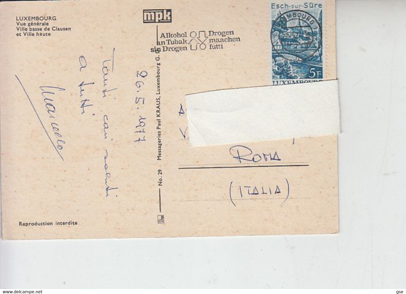 LUSSEMBURGO  1997 - Annullo Postale "lotta Alla Droga" - Drugs