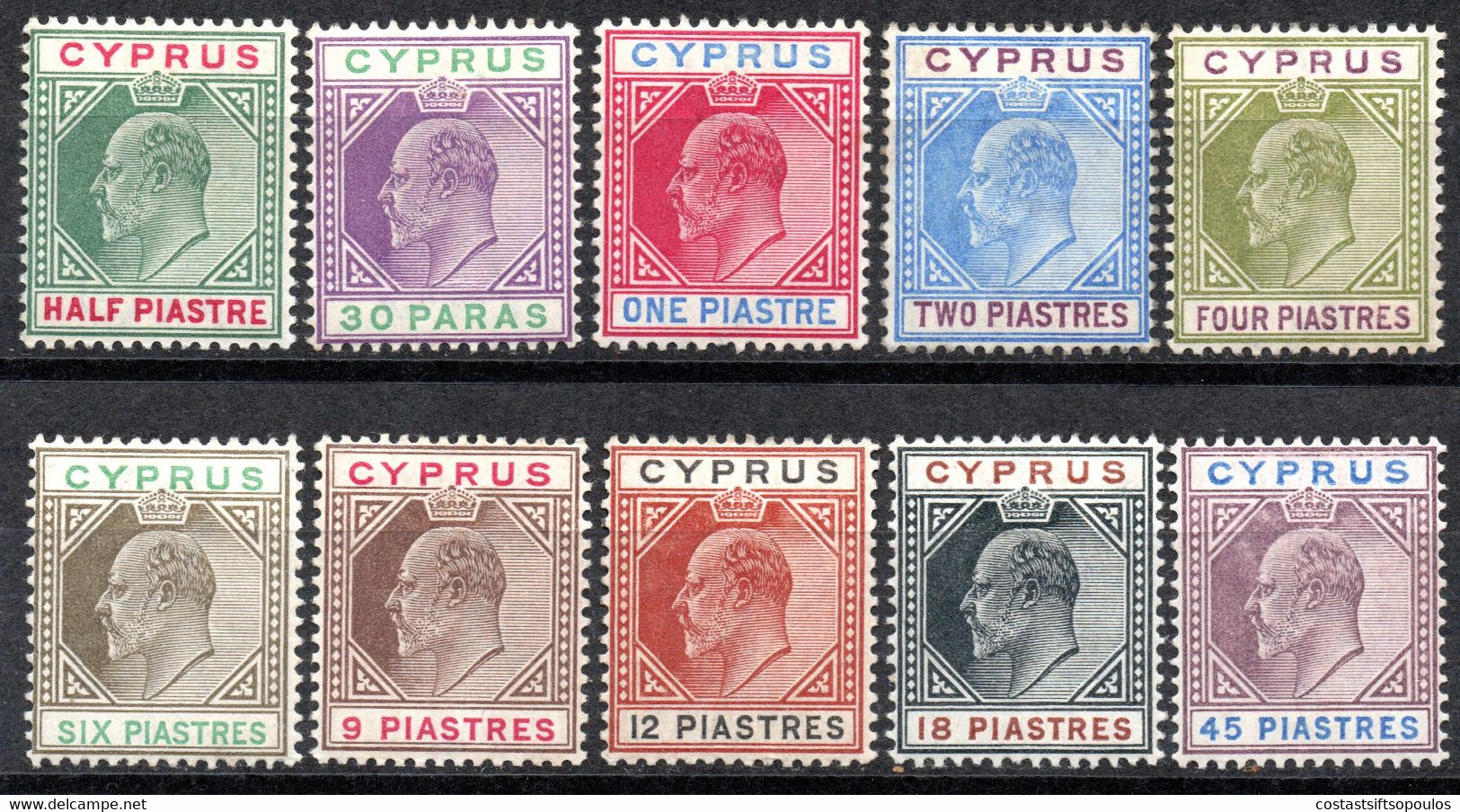 558.CYPRUS.1902-1904 KING EDWARD VII.S.G.50-59,SC.38-47 MH - Cyprus (...-1960)