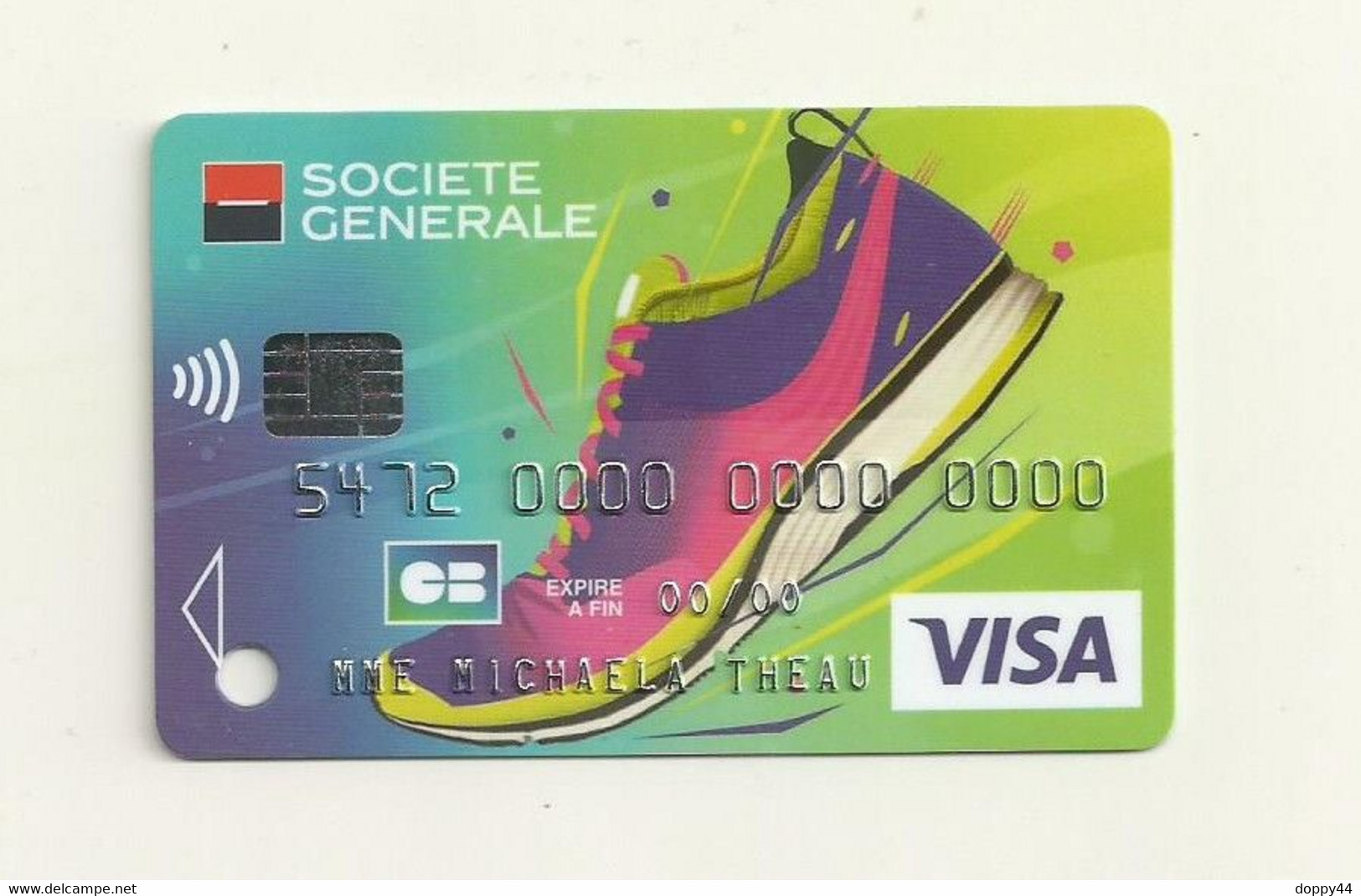 CARTE DE DEMONSTRATION VISA  THEME  CHAUSSURE BASKET - Tarjetas De Crédito (caducidad Min 10 Años)