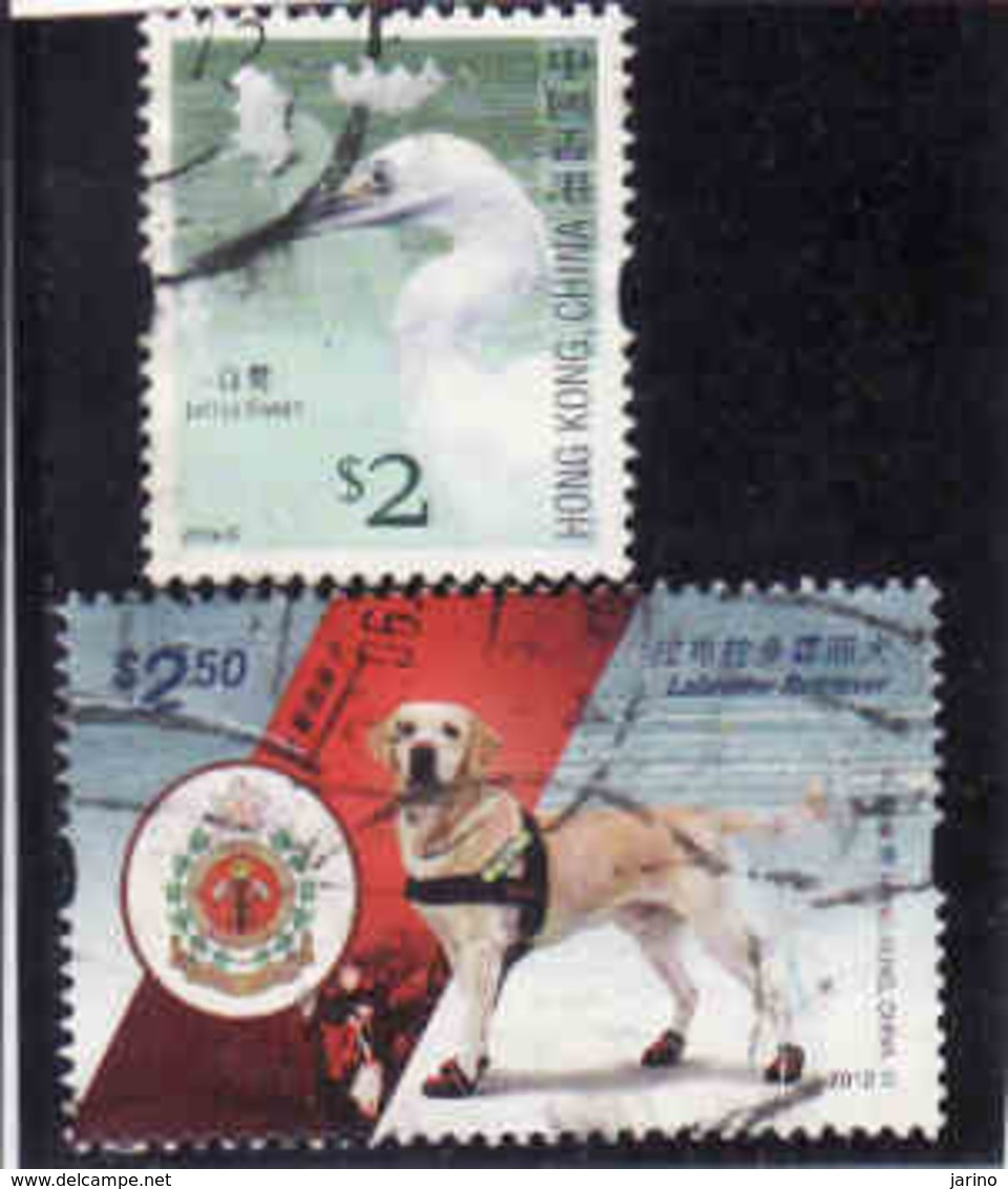 Hong Kong 2012, Yvert 1592, Dog Labrador Retriever + Hon Kong 2006 Bird, Obliteres, Used - Usati
