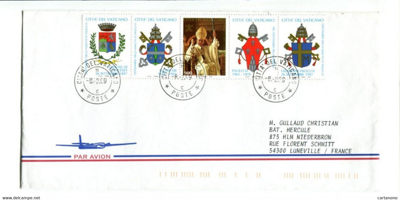 VATICAN 1999 - Affr. Sur Lettre Par Avion Pour La France - - Franking Machines (EMA)