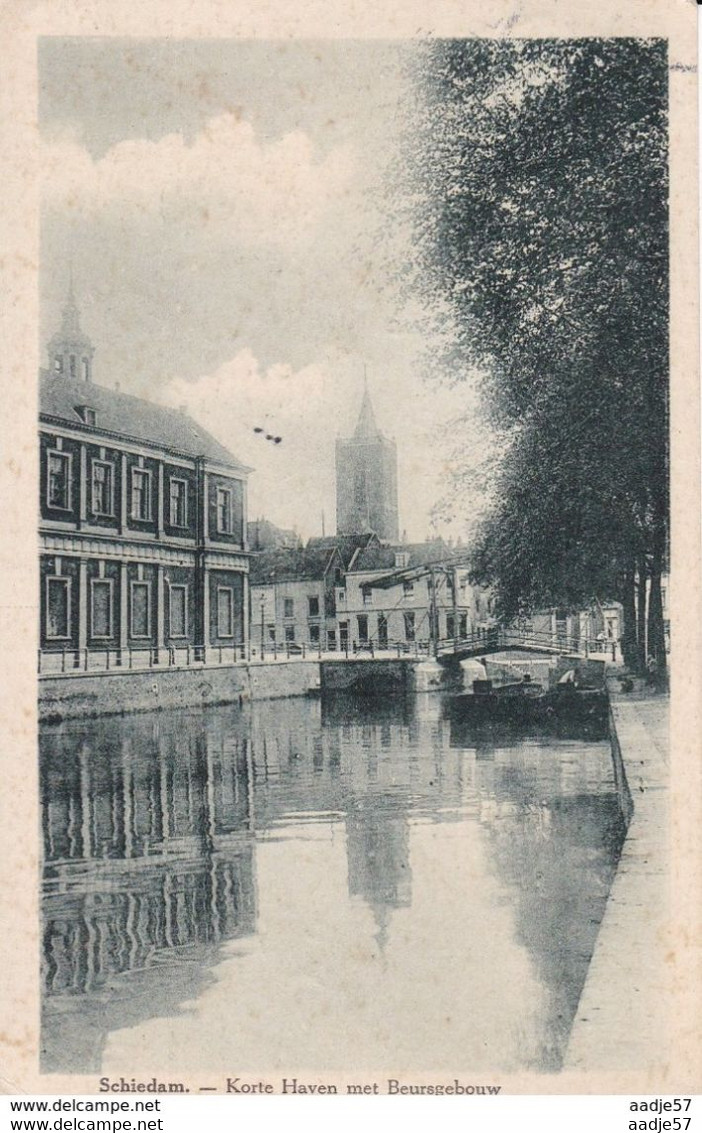 SCHIEDAM - KORTE HAVEN Met Beursgebouw 1931 - Schiedam