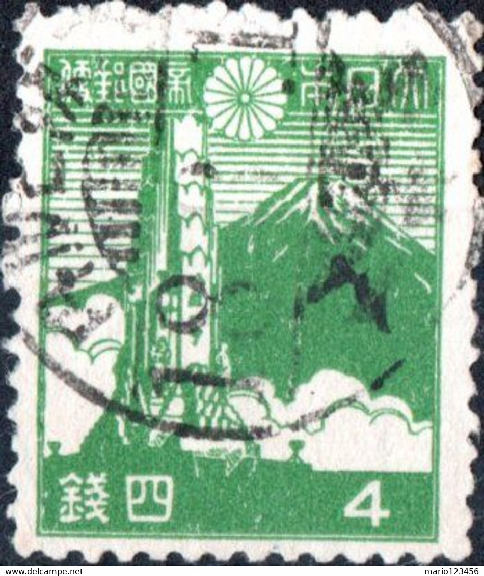 GIAPPONE, JAPAN, 1942, 4 S., FRANCOBOLLO USATO Mi:JP 325, Sn:JP 330, Yt:JP 326 - Gebraucht