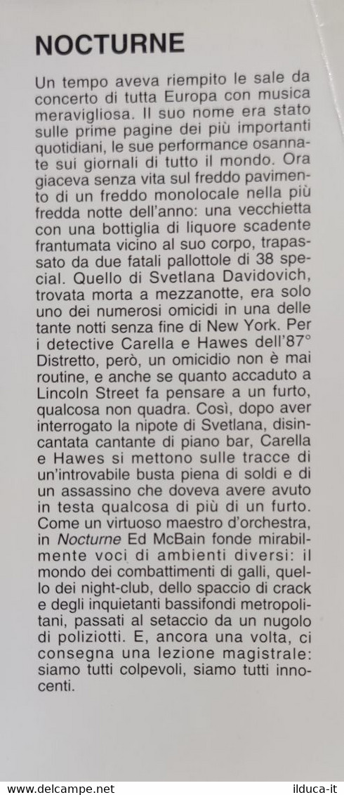 I102156 Ed McBain - Nocturne - Mondolibri Edizioni 1999 - Thrillers