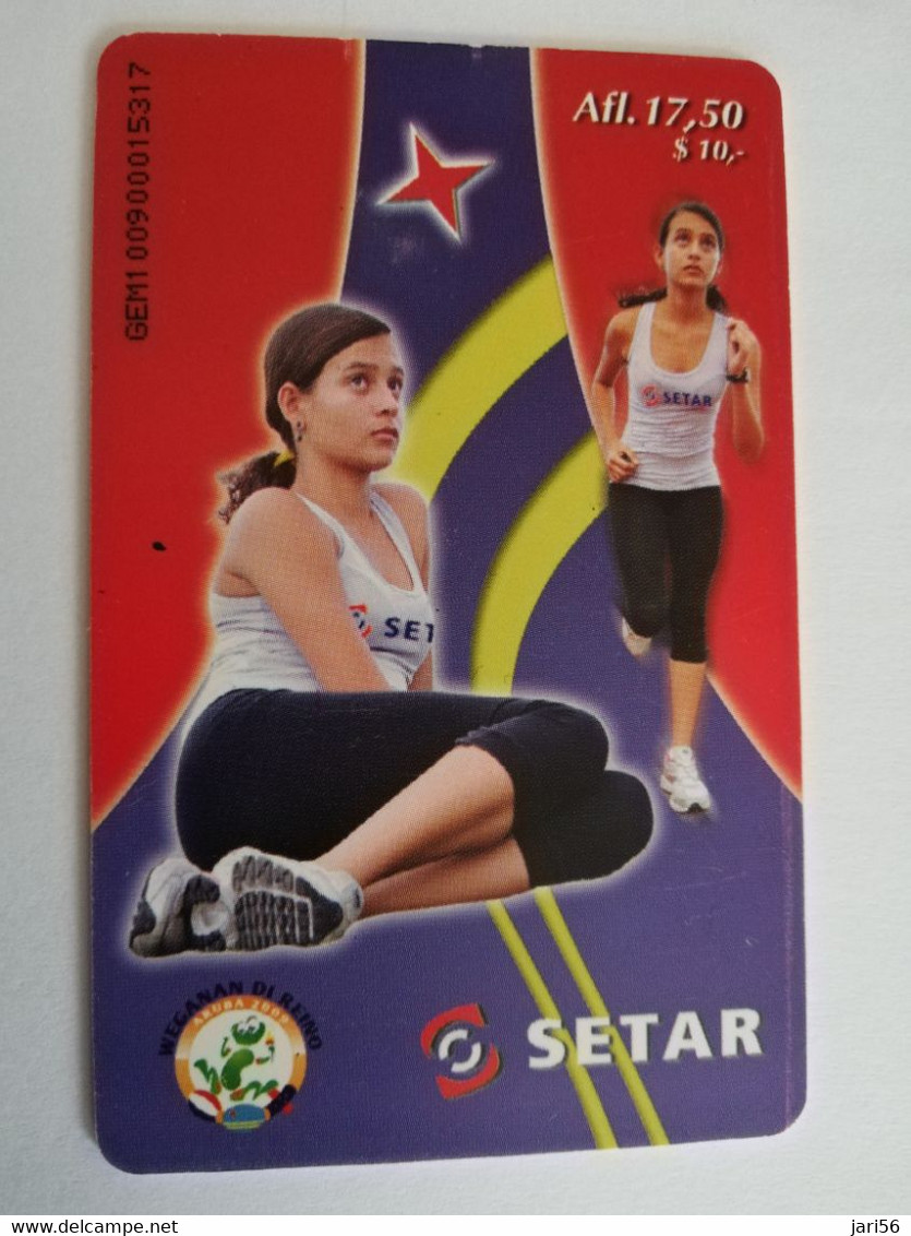 ARUBA CHIP  CARD   SETAR  SPORTS  KINGDOM GAMES   AFL 17,50    Fine Used Card  **6670** - Aruba