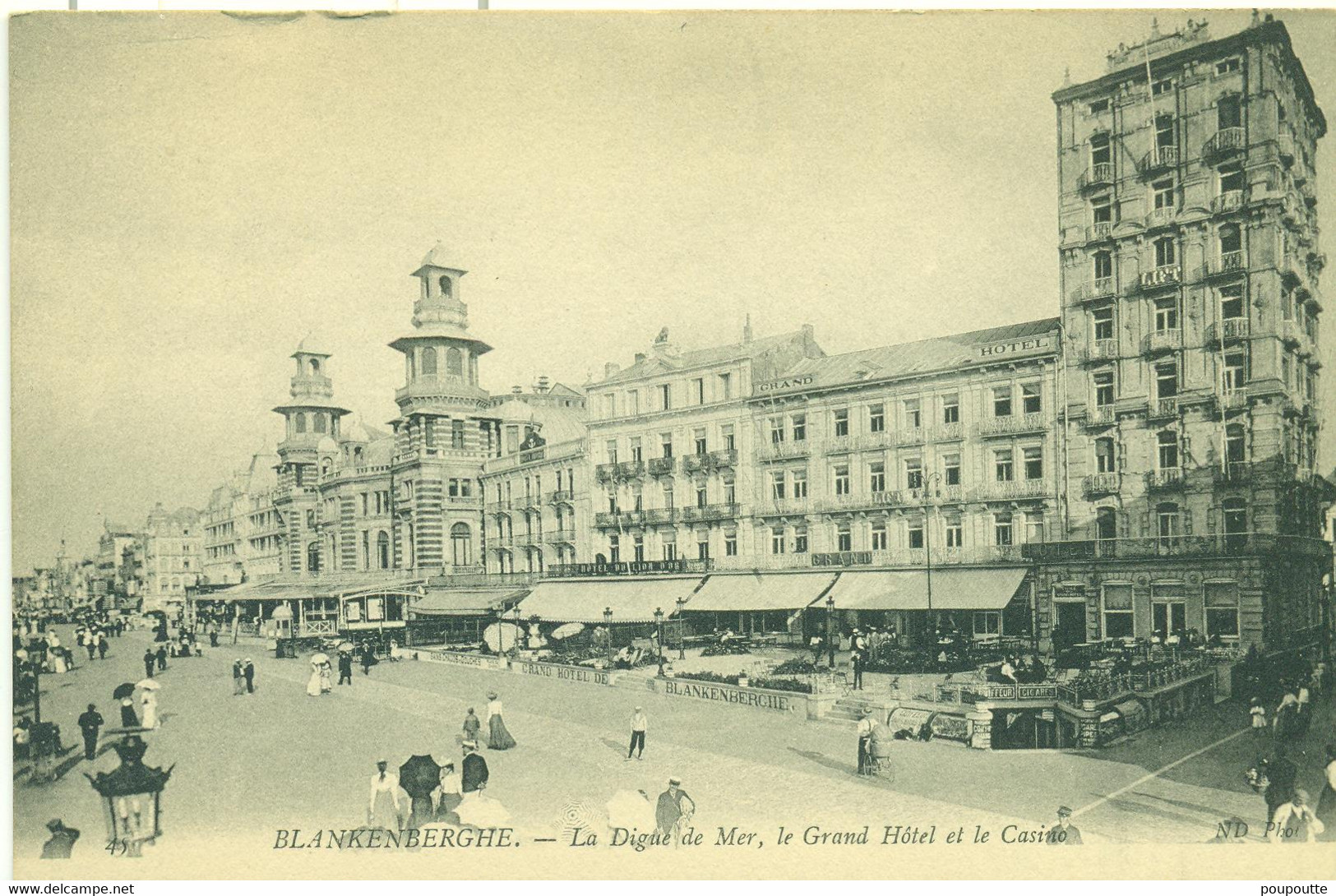 BLANKENBERGHE. La Digue De Mer, Le Grand Hôtel Etle Casino. Edit. ND Phot N° 45 - Blankenberge