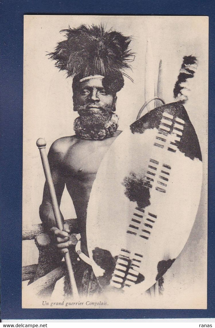 CPA Congo Afrique Noire Type Ethnic Non Circulé Guerrier - French Congo