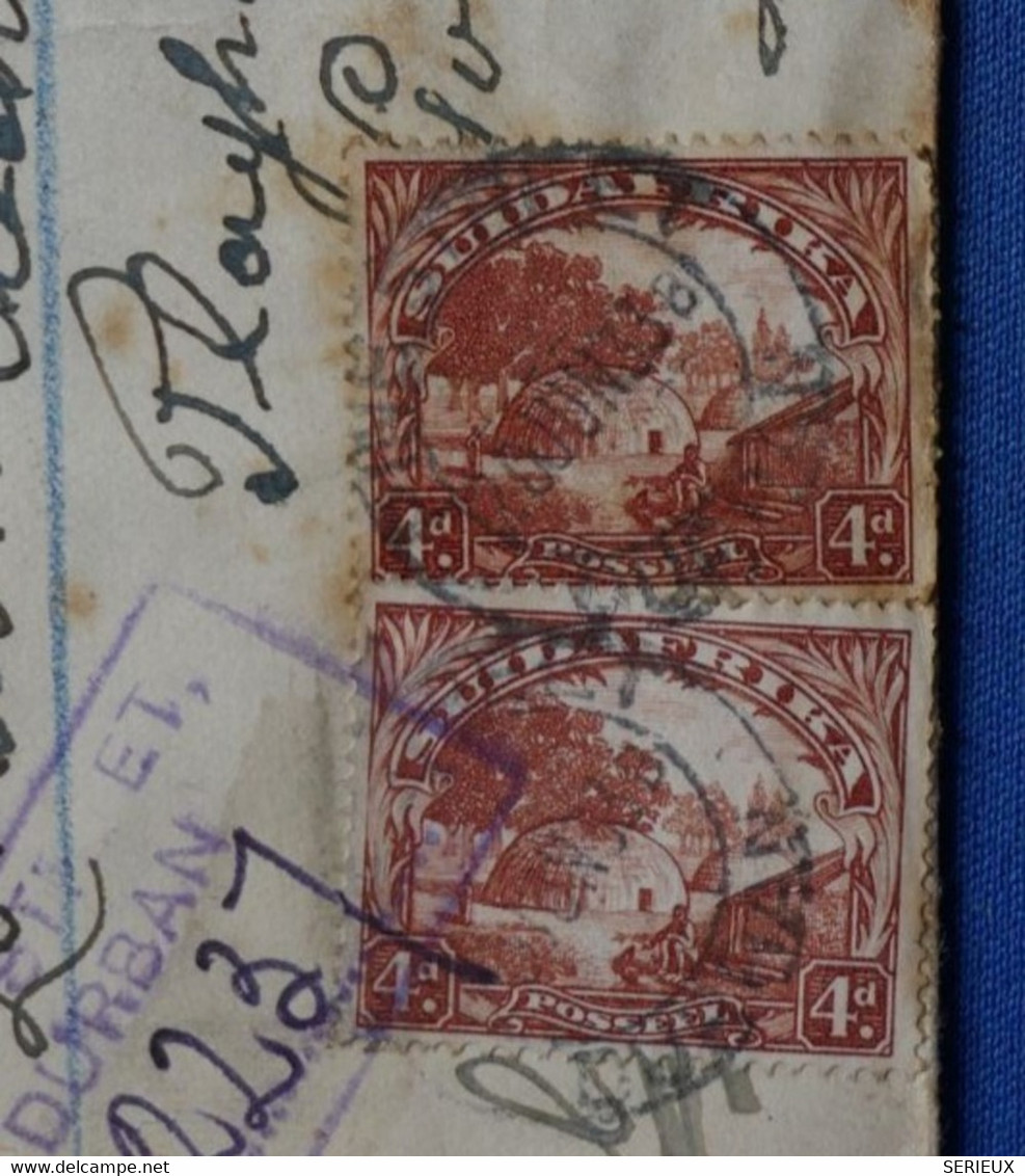 Y14 SOUTH WEST AFRIKA BELLE LETTRE RARE 1933 PETIT BUREAU DURBAN POUR LONDON G.B++ 1 S. ORANGE P. AERIENNE ++ - Poste Aérienne