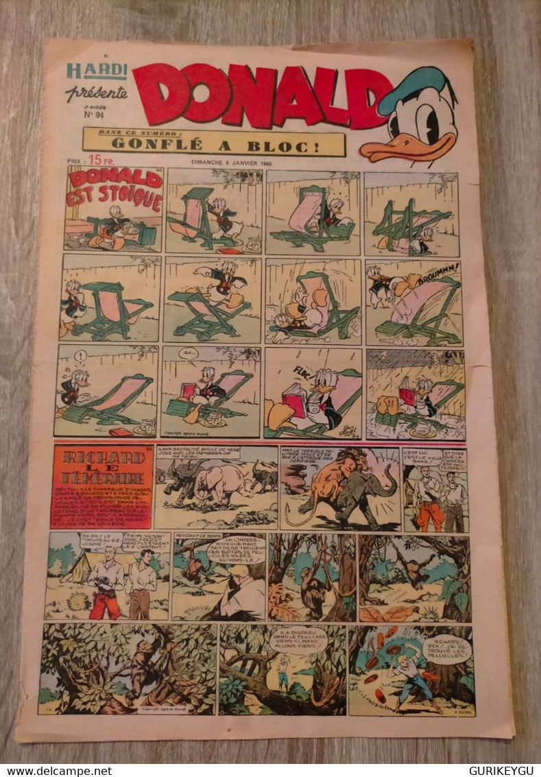 HARDI DONALD N° 94 TARZAN Et Les Hommes Léopards JIM-LA JUNGLE Mandrake LUC BRADEFER PIM PAM POUM 9/1/1949 - Donald Duck