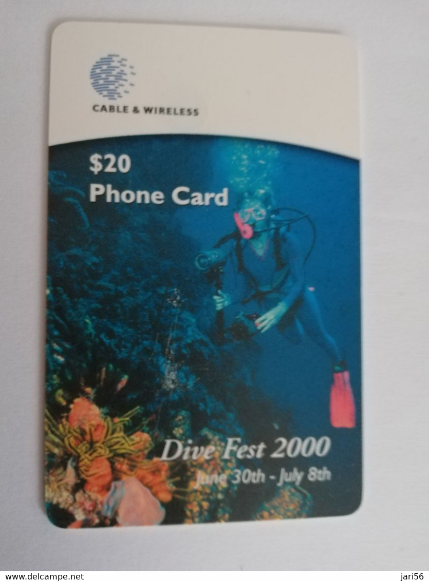 DOMINICA $ 20,- DIVE FEST  2000 /  DIVER  CHIPCARD    Fine Used Card  ** 6674 ** - Dominica