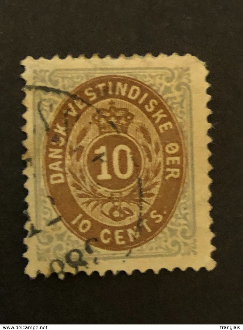 DANISH WEST INDIES DANSK-WESTINDISKE OER  SG 25  10c Blue And Brown FU  CV £180 - Dänisch-Westindien