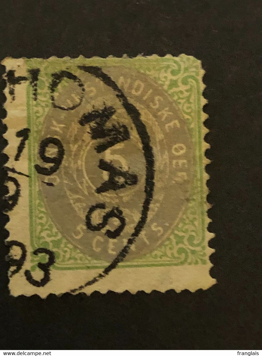 DANISH WEST INDIES DANSK-WESTINDISKE OER  SG 19  5c Brown And Green FU  CV £36 - Danish West Indies