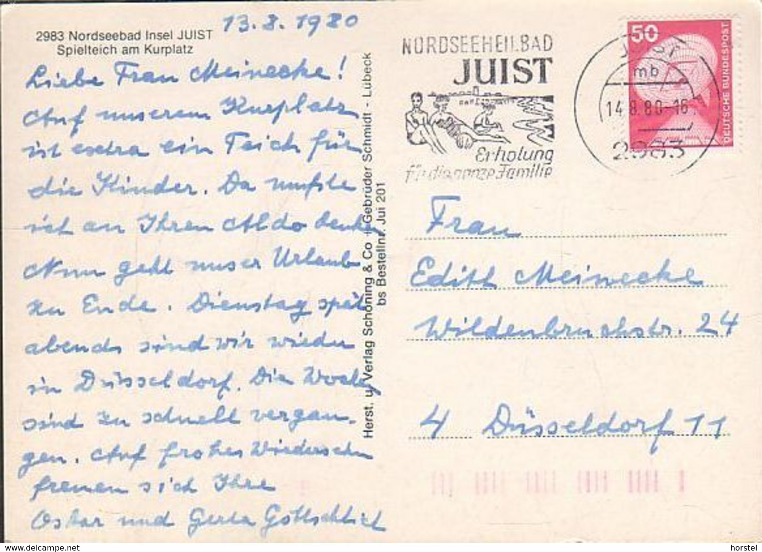 D-26571 Juist - Spielteich Am Kurplatz - Segelboote - Nice Stamp - Juist