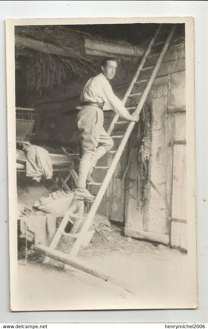 Militaire Dans Ferme   Carte Photo - A Identifier