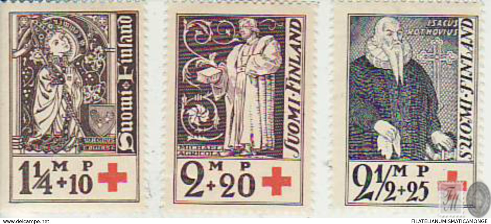 Finlandia 1933  Yvert Tellier  173/75 Cruz Roja  (*) - Sonstige & Ohne Zuordnung