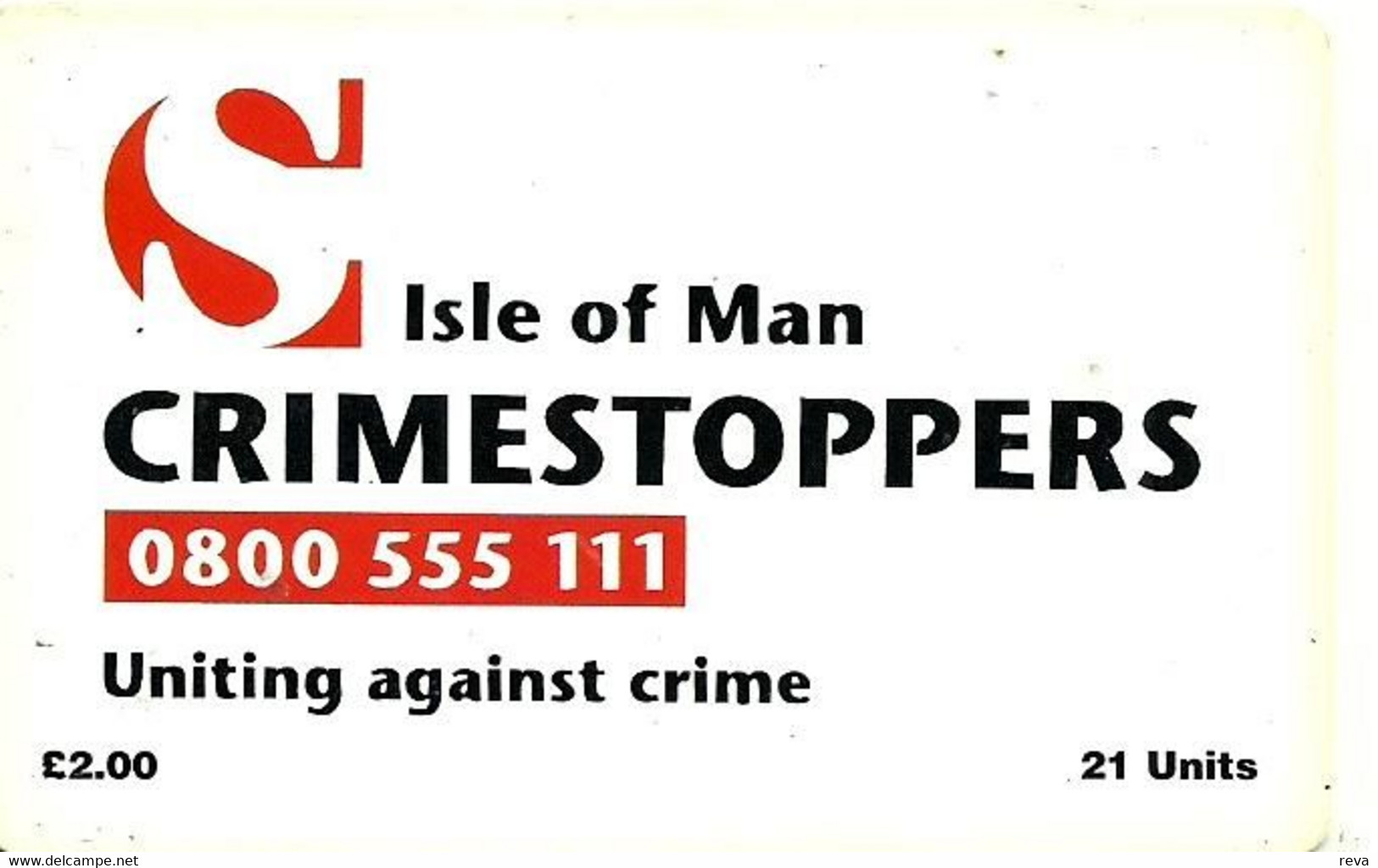 ISLE OF MAN  21 UNITS  CRIMESTOPPERS AD CHIP 1997 USED  READ DESCRIPTION !!! - Isla De Man