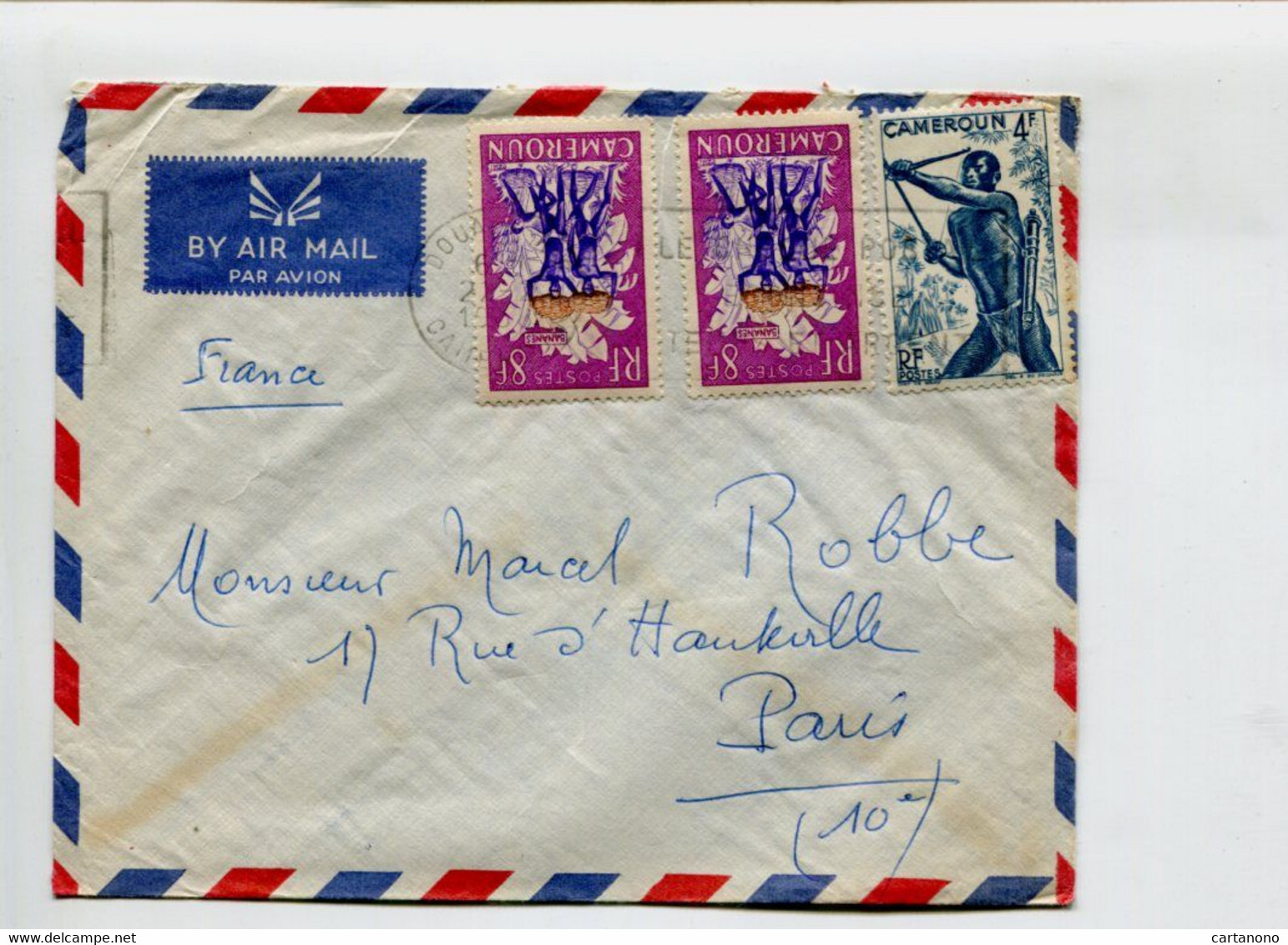 CAMEROUN 1958 DOUALA  - Affr. Sur Lettre Par Avion - Cameroon (1960-...)