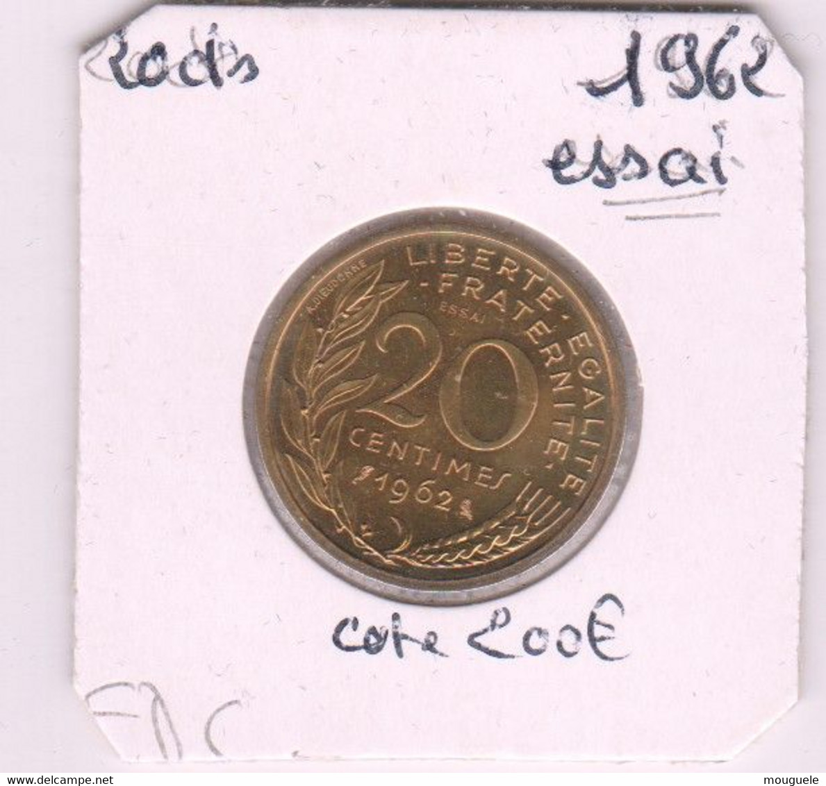 Magnifique 20 Cts . 1962 Essai - Essays & Proofs