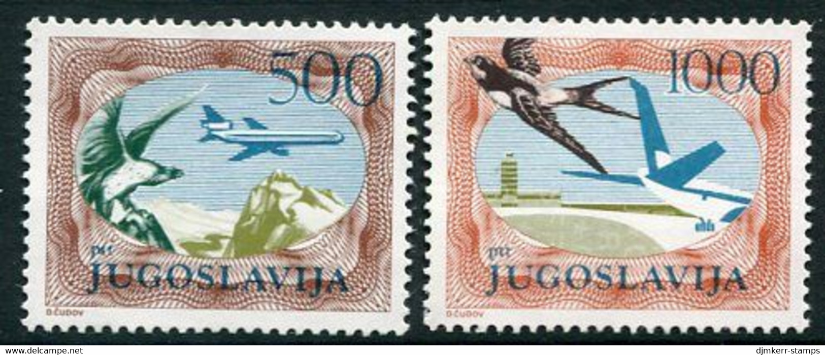YUGOSLAVIA 1985 Airmail Definitive Perforated 12½ MNH / **.  Michel 2098-99A - Neufs