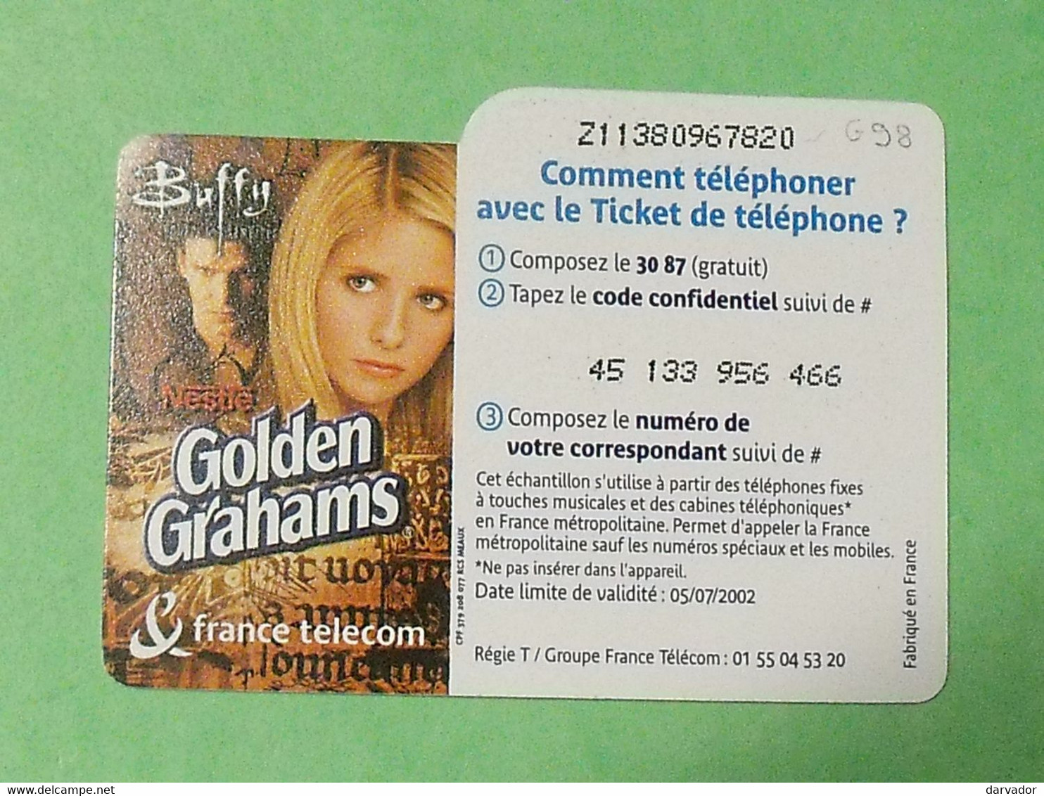 TLS / Tickets : G98 Buffy (dans L'etat Voir Recto ) - FT