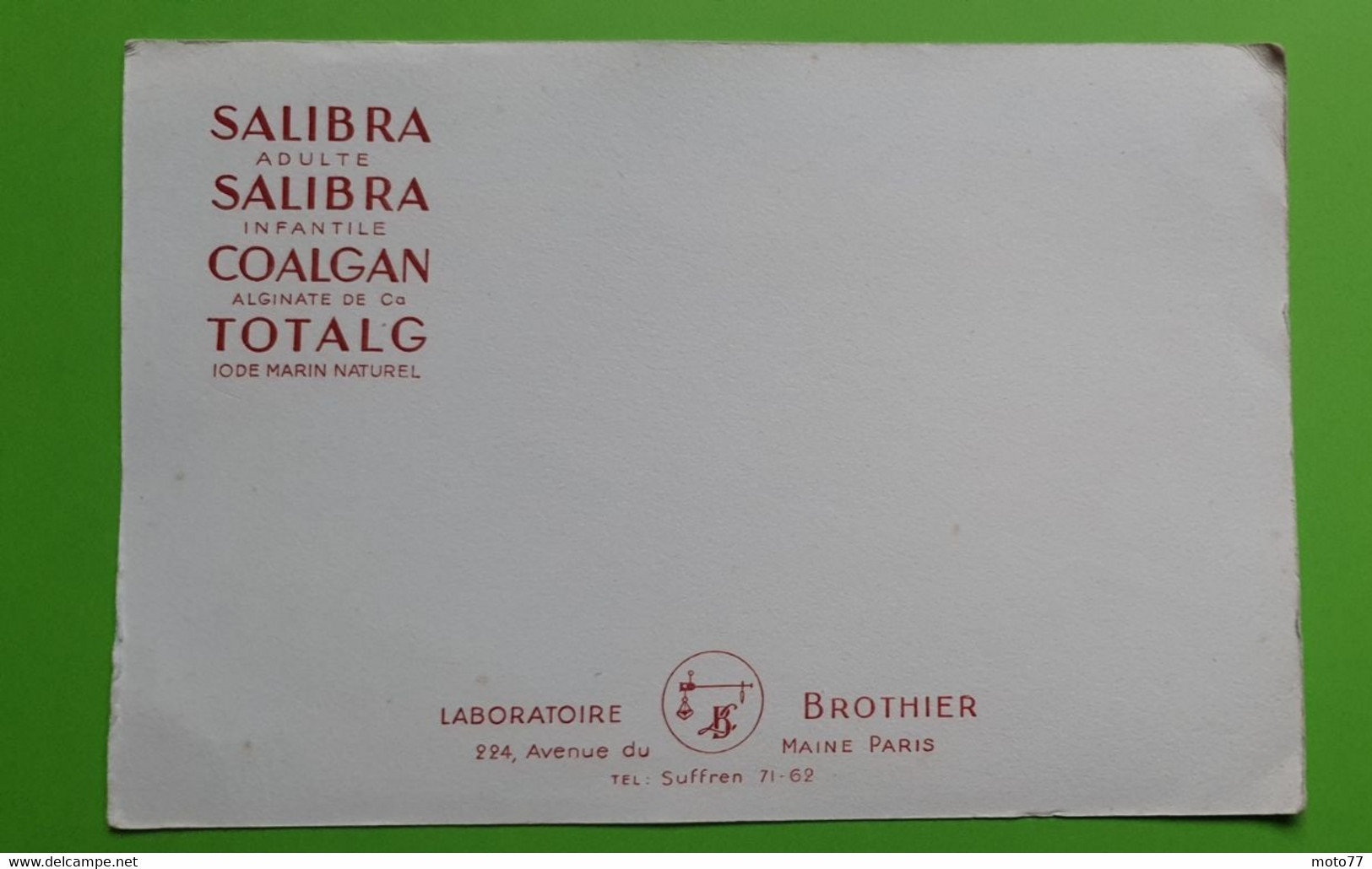 Buvard 560 - Laboratoire - SALIBRA COALGAN TOTALG - Etat D'usage : Voir Photos - 24x16 Cm Environ - Vers 1950 - Produits Pharmaceutiques
