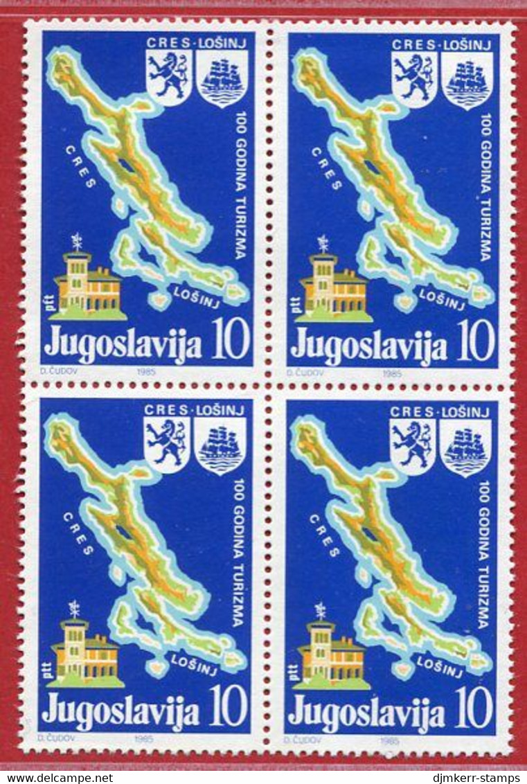 YUGOSLAVIA 1985 Centenary Of Tourism On Cres And Lošinj Block Of 4 MNH / **.  Michel 2111 - Unused Stamps