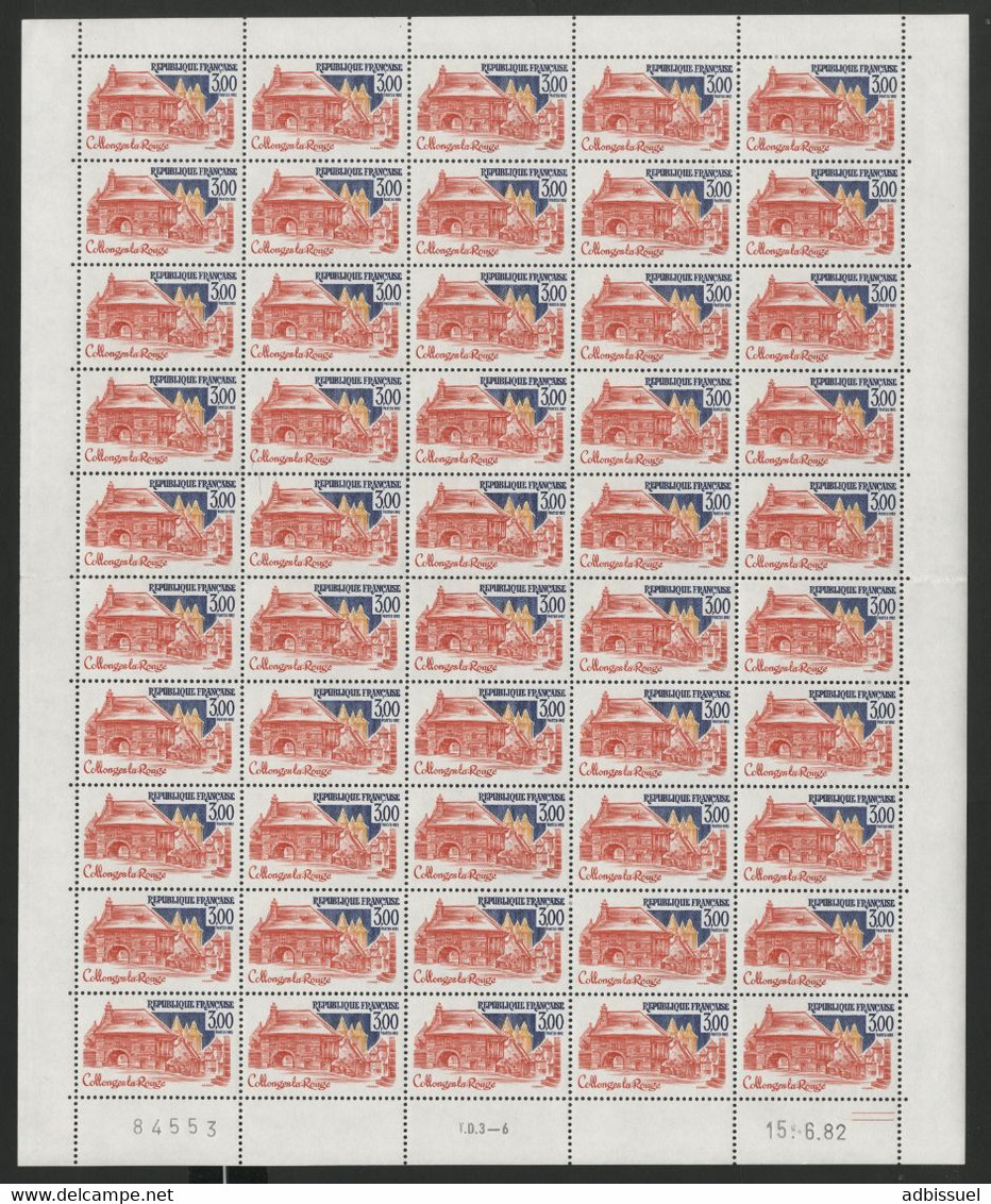 N° 2196 3 Fr COLLONGE LA ROUGE Feuille De 50 Ex. Vendue à La Valeur Faciale. ** MNH COTE 70 € Voir Description - Volledige Vellen