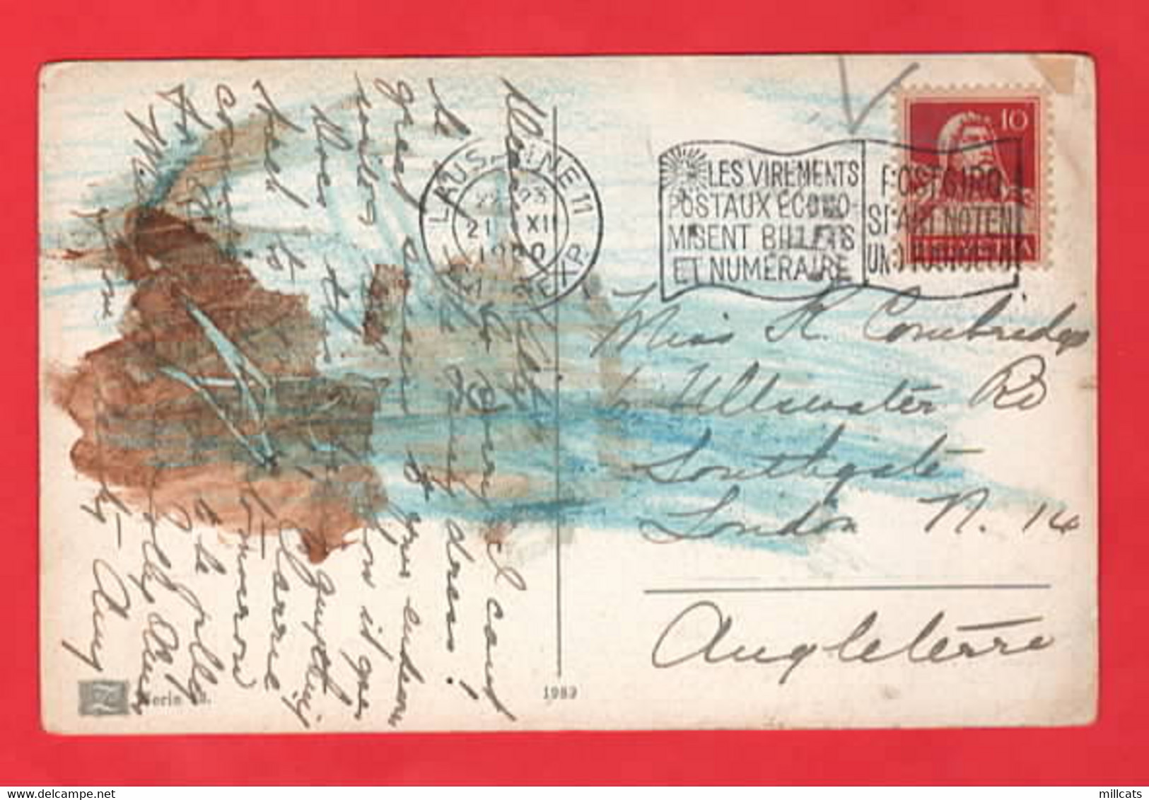 SWITZERLAND   CLIMBING Pu 1920 LAUSANNE GARE EXP POSTMARK - Bergsteigen