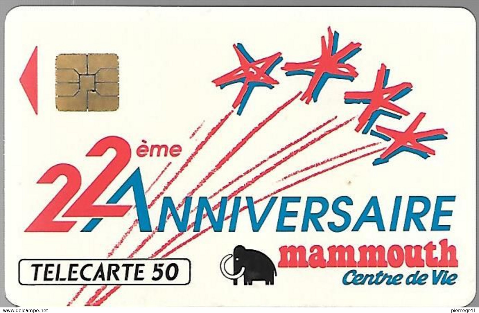 CARTE²-PUCE-PRIVEE-PUBLIC-50U-EN155-SO3-09/91-MAMMOUTH-R° Mat-V°PN°A 185398- -UTILISE-TBE - 50 Unidades