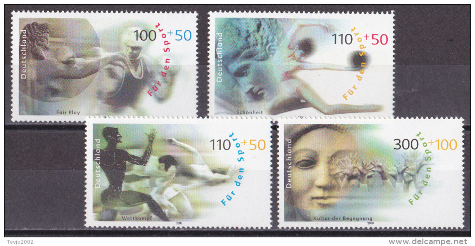 Bund 2000 - Mi.Nr. 2094 - 2097 - Postfrisch MNH - Sport - Unused Stamps