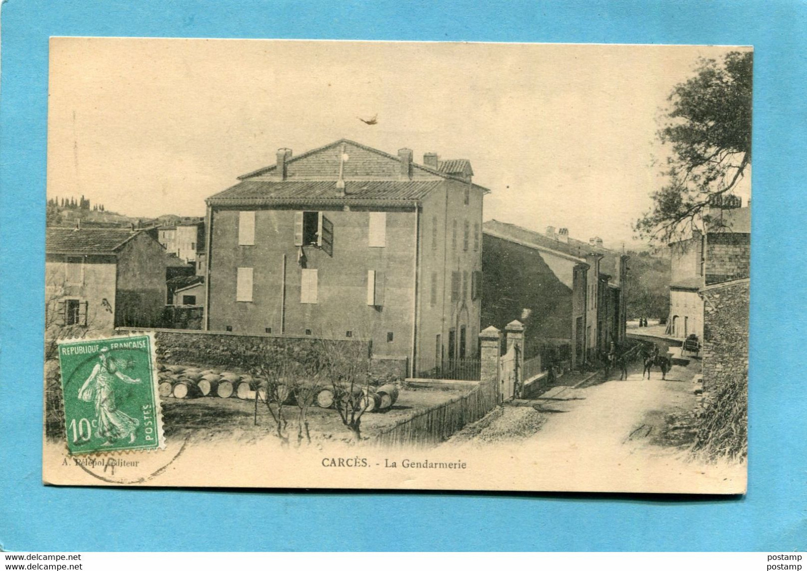 CARCES-la  GENDARMERIE - Animée- A Voyagé En  1923-édit Pélepol - Carces