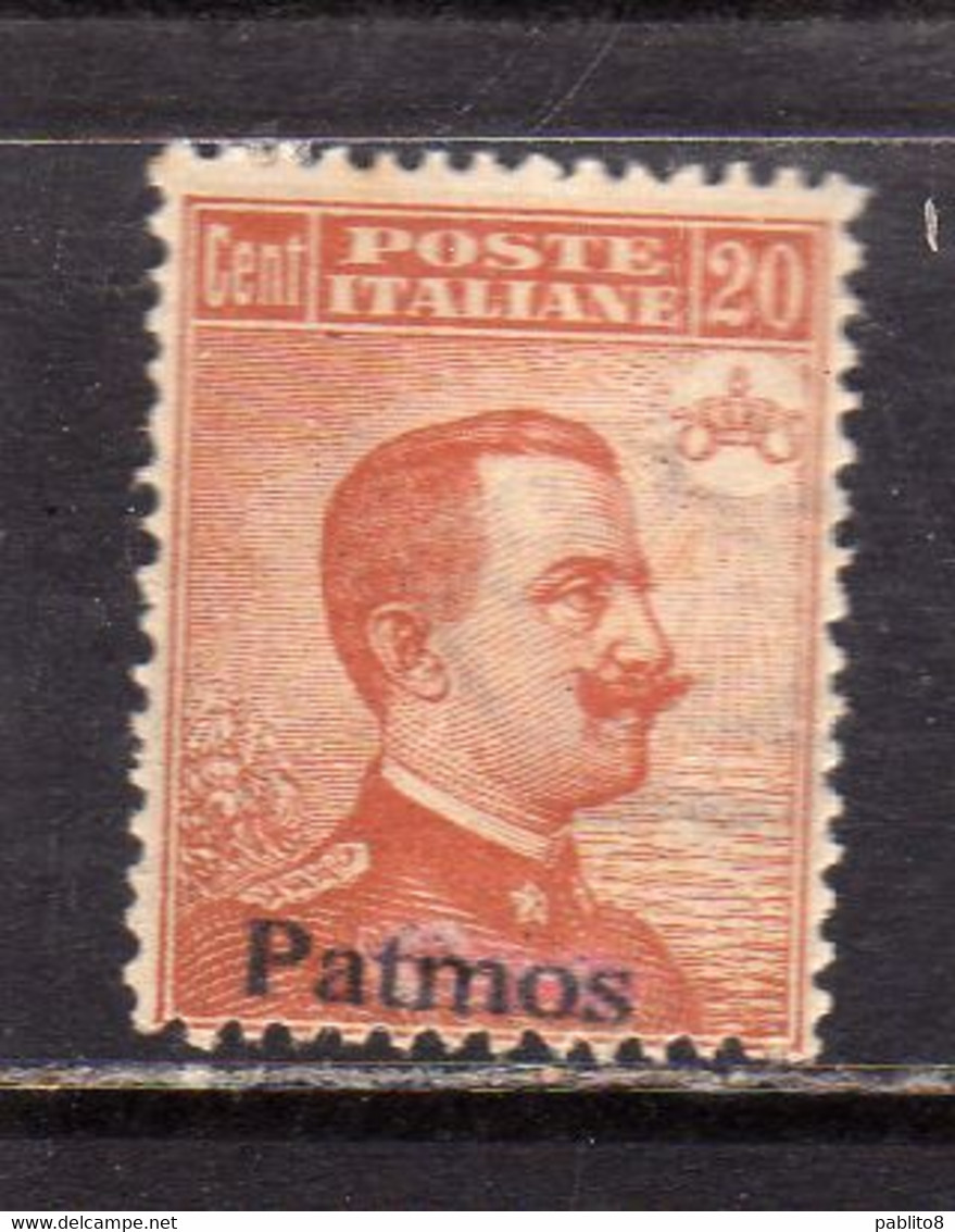 EGEO 1921 - 1922 PATMO PATMOS SOPRASTAMPATO D'ITALIA ITALY OVERPRINTED CENT. 20c CON FILIGRANA WATERMARK  MNH - Egée (Patmo)